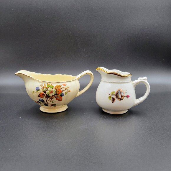 Vintage Creamers J&G Meakin Sunshine And Arthur Wood England Serving Jug Syrup - Picture 3 of 12